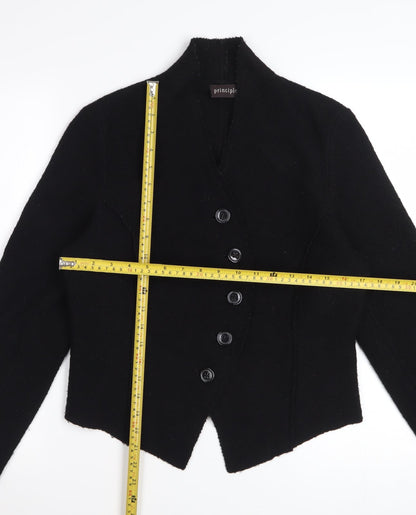 Principles Women Black Wool Blazer Jacket Size 12