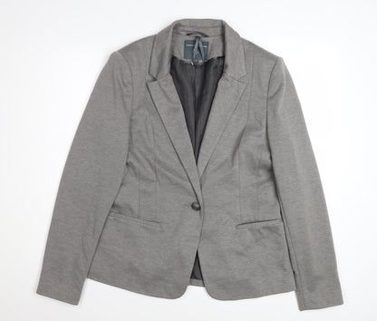 Dorothy Perkins Women’s Grey Size 14 Classic Single-Breasted Blazer