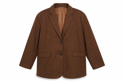 Grace Karin Womens Brown 2XL Classic Two-Button Blazer Jacket