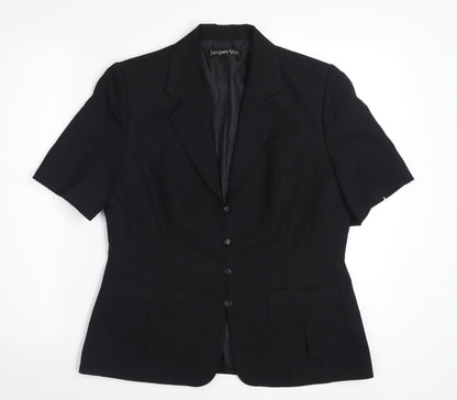 Jacques Vert Women's Black Short Sleeve Suit Jacket Size 12