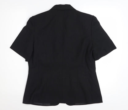 Jacques Vert Women's Black Short Sleeve Suit Jacket Size 12