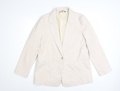 Bonmarché Women's Beige Size 14 Classic Single-Breasted Blazer