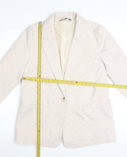 Bonmarché Women's Beige Size 14 Classic Single-Breasted Blazer