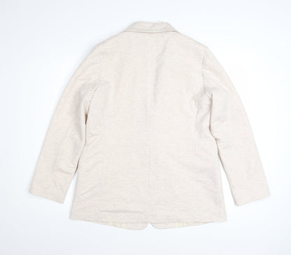 Bonmarché Women's Beige Size 14 Classic Single-Breasted Blazer