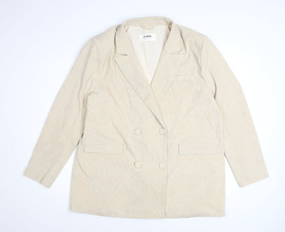 4th + Reckless Beige Double Breasted Women's Blazer UK 16
