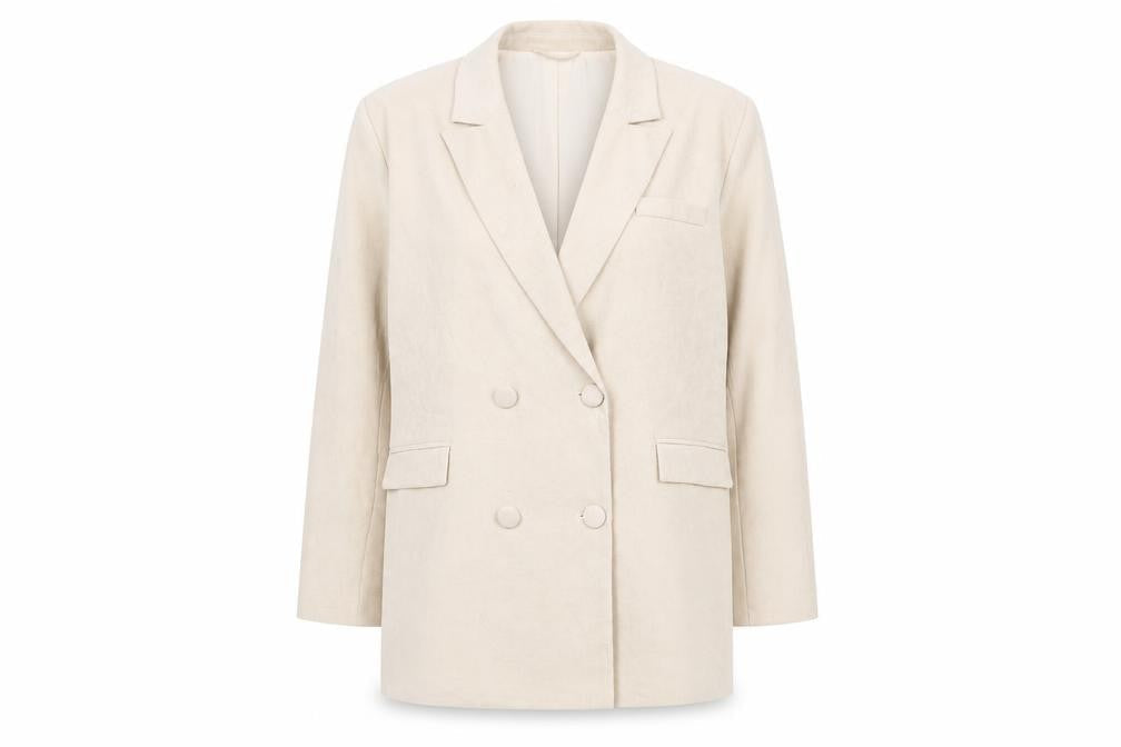 4th & Reckless Beige Double Breasted Women's Blazer UK 16