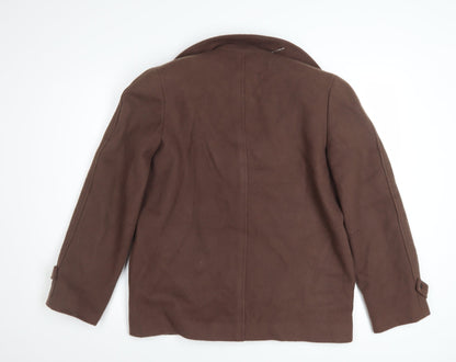 Planet Women’s Brown Wool Pea Coat Size 12 Classic Short Jacket