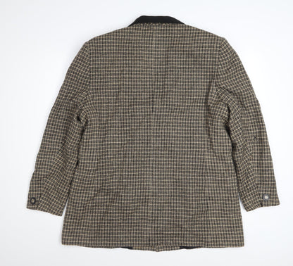 Viyella Womens Brown Check Wool Blazer Jacket UK 18 Classic Tweed