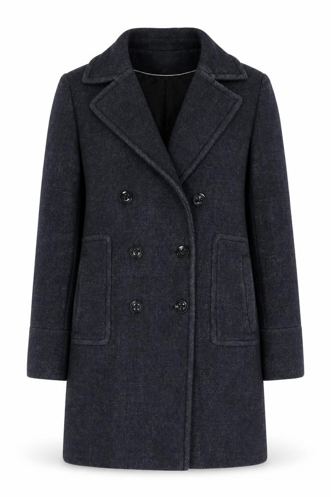 Trench & Coat Women's Grey Wool Pea Coat Size 10 Mid-Length