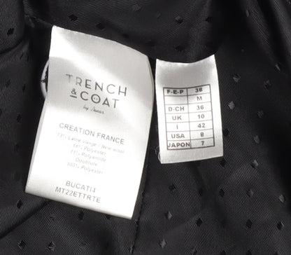 Trench & Coat Women's Grey Wool Pea Coat Size 10 Mid-Length