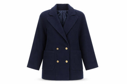JH Collectibles Women's Blue Wool Pea Coat Size 12 Classic Style