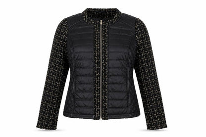 Escardelle Women’s Black Quilted Tweed Jacket Size M