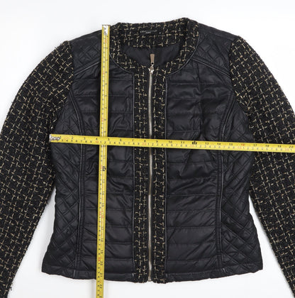 Escardelle Women’s Black Quilted Tweed Jacket Size M