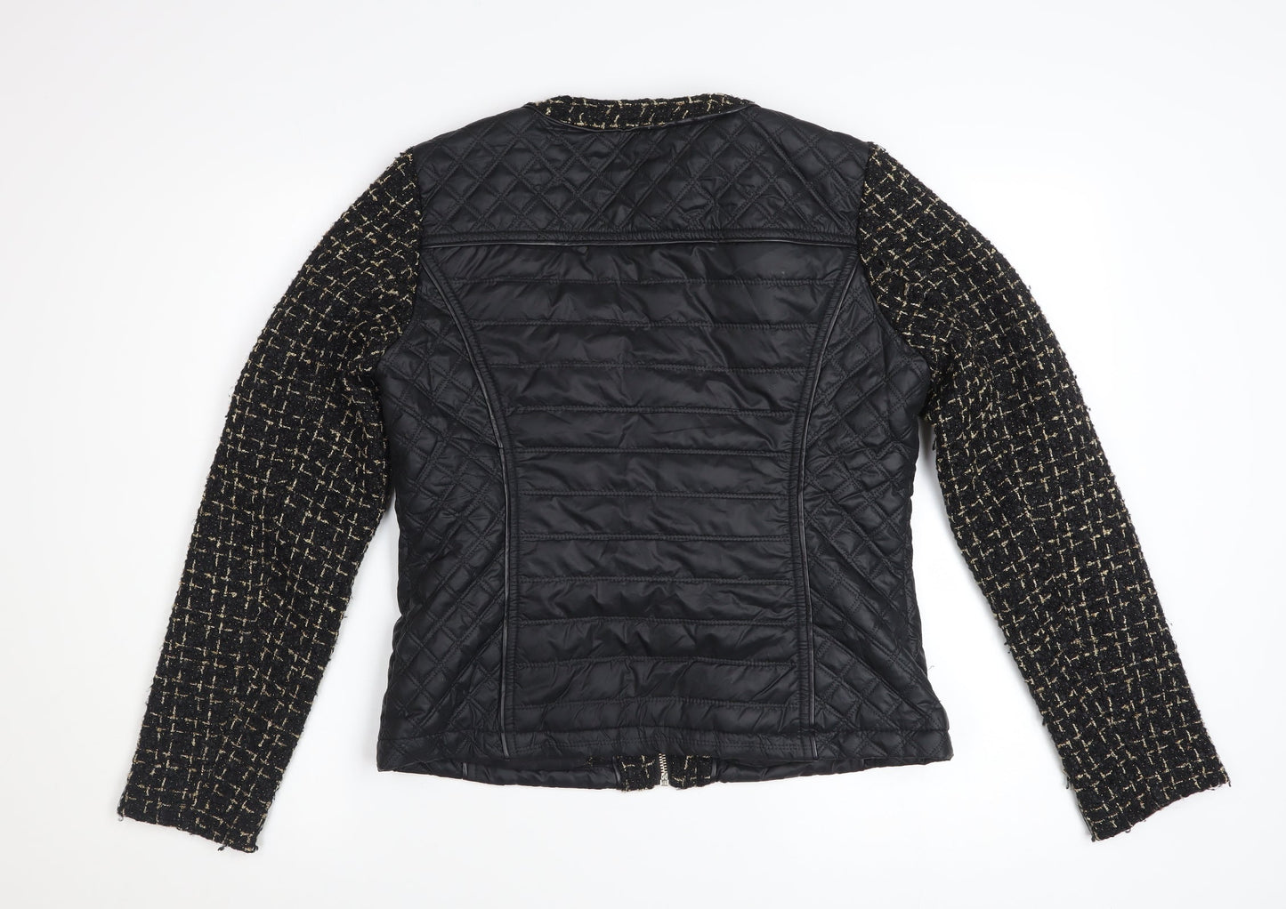Escardelle Women’s Black Quilted Tweed Jacket Size M