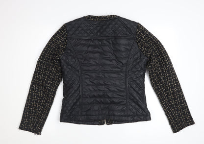 Escardelle Women’s Black Quilted Tweed Jacket Size M