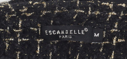 Escardelle Women’s Black Quilted Tweed Jacket Size M