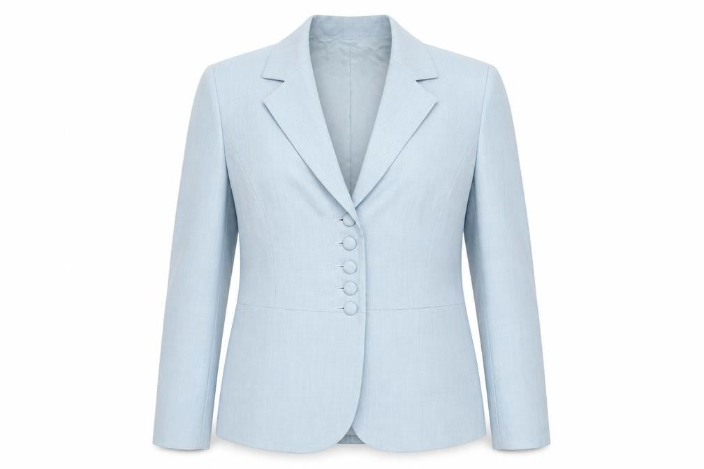 Marks and Spencer Women Blue Wool Blend Tailored Blazer Size 12