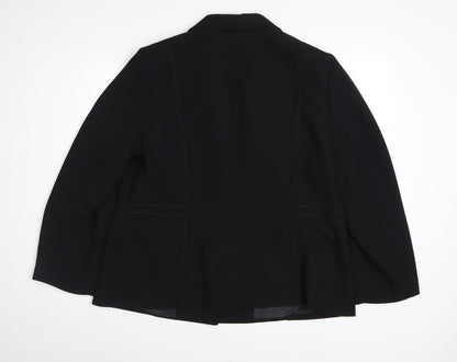 Planet Womens Black Polyester Lined Single-Breasted Blazer UK 18