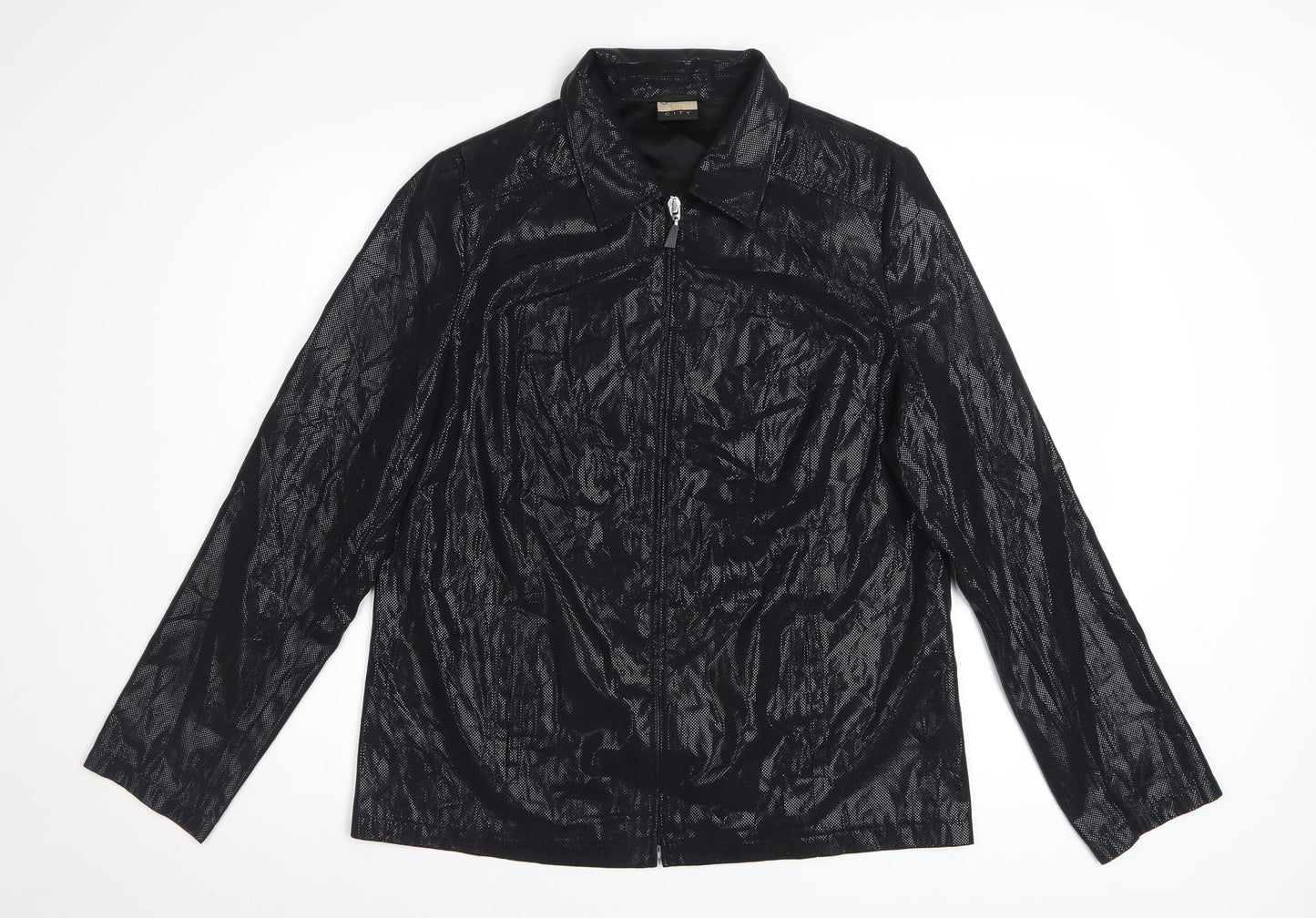 Tru City Women's Black Polyester Zip Jacket Size 10