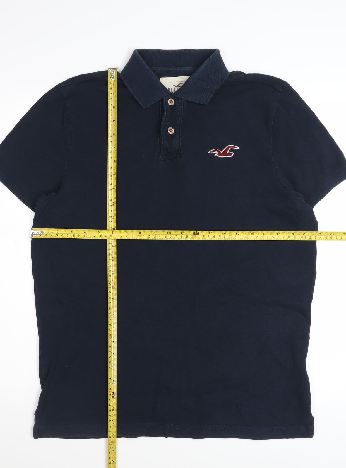 Hollister Men's Blue XL Slim Fit Cotton Polo Shirt