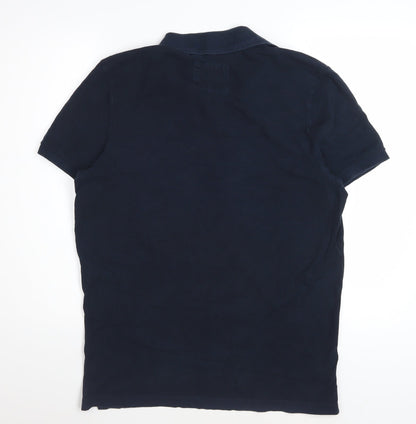 Hollister Men's Blue XL Slim Fit Cotton Polo Shirt