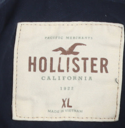 Hollister Men's Blue XL Slim Fit Cotton Polo Shirt