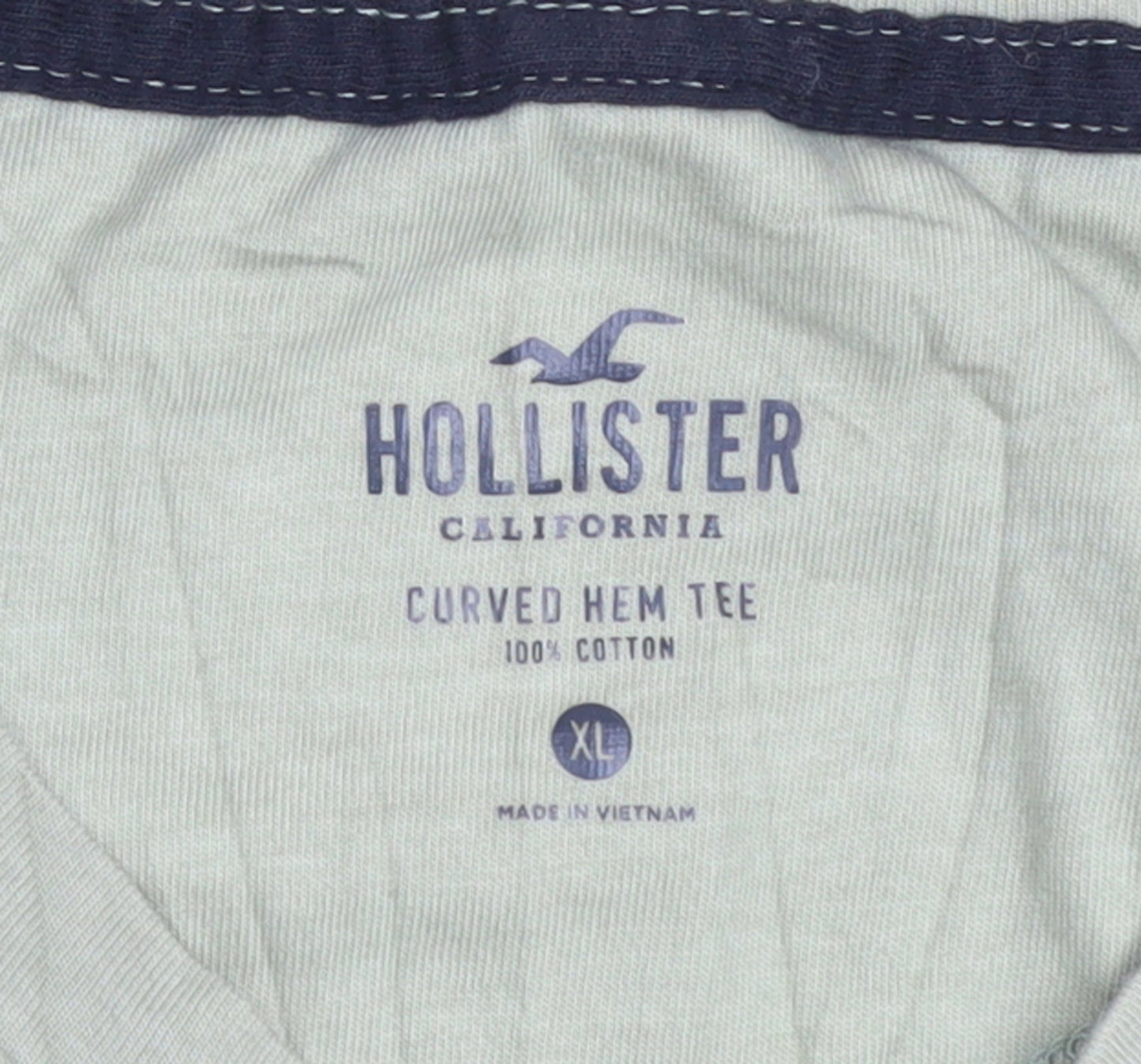 Hollister Men's Green Black Ombre Curved Hem T-Shirt XL Cotton