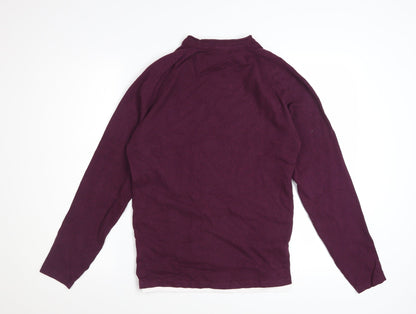 Threadbare Men's Purple Cotton Blend Crew Neck Jumper Size S