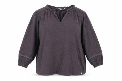 Fat Face Womens Purple 3/4 Sleeve V-Neck Tunic Blouse Size 18