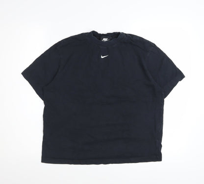 Nike Womens Black Small Cotton Crew Neck Sports T-Shirt