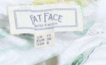 Fat Face Women's Multicoloured Floral Cotton Modal Sleeveless Camisole Top UK 10
