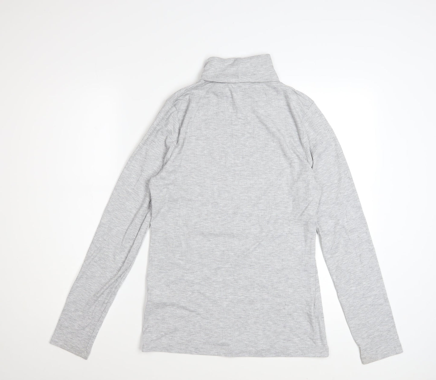 White Stuff Women Grey Roll Neck Long Sleeve Basic Top Size 16