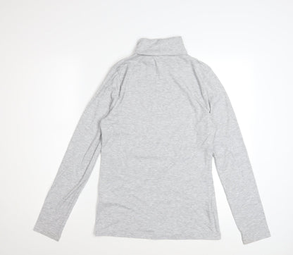 White Stuff Women Grey Roll Neck Long Sleeve Basic Top Size 16