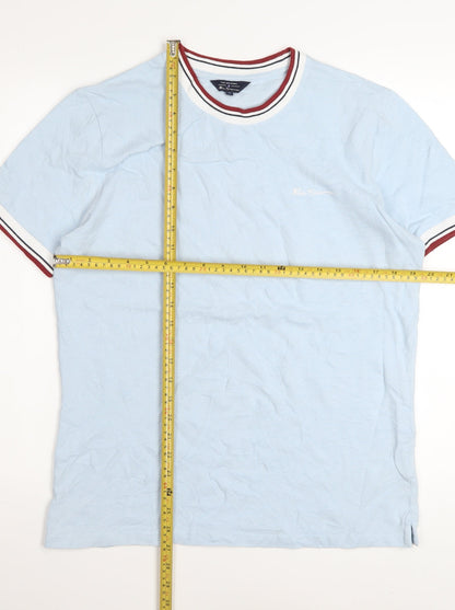 Ben Sherman Men's Blue Crew Neck Short Sleeve Cotton T-Shirt M
