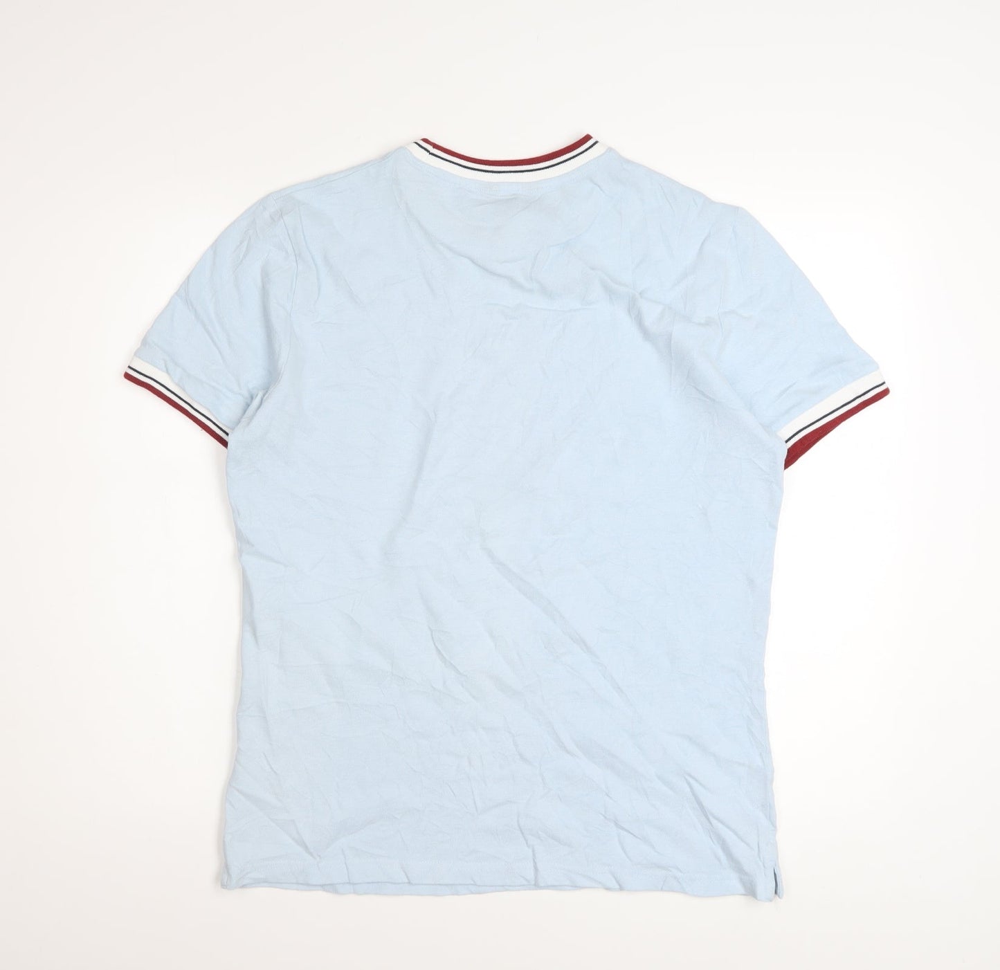 Ben Sherman Men's Blue Crew Neck Short Sleeve Cotton T-Shirt M