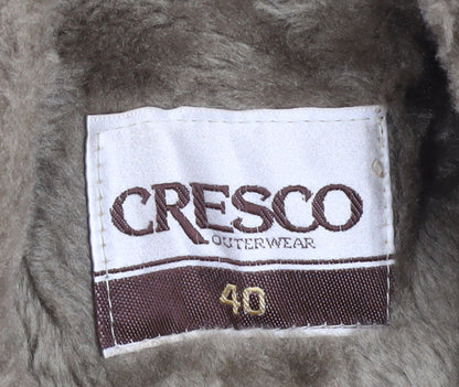 Cresco Women Beige Faux Fur Collar Button Overcoat Size 12
