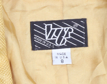 VZF Women's Yellow Linen Blend Long Blazer Jacket Size 8