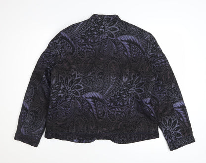 Coldwater Creek Women's Purple Paisley Velvet Jacket Size 12 Petite