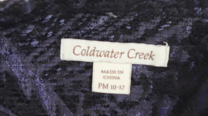 Coldwater Creek Women's Purple Paisley Velvet Jacket Size 12 Petite