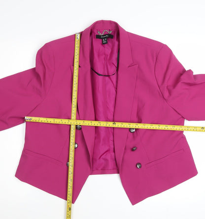 Simply Be Women's Pink Blazer Jacket UK 18 Plus Size Lined Smart