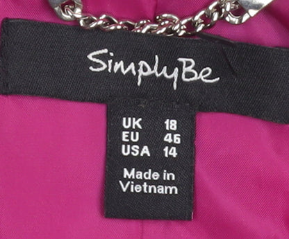 Simply Be Women's Pink Blazer Jacket UK 18 Plus Size Lined Smart