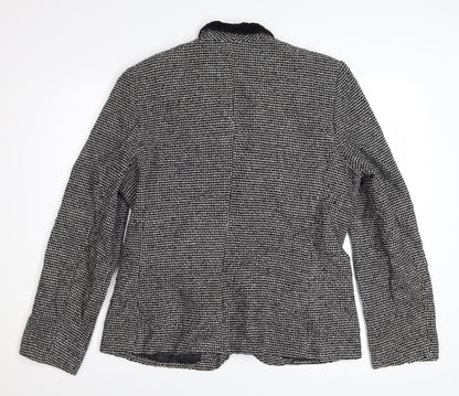 Norton McNaughton Women's Black Tweed Faux Fur Collar Blazer Size 12
