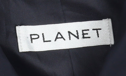 Planet Women's Black Long Trench Coat Size 8 Regular Fit