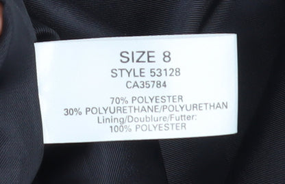 Planet Women's Black Long Trench Coat Size 8 Regular Fit