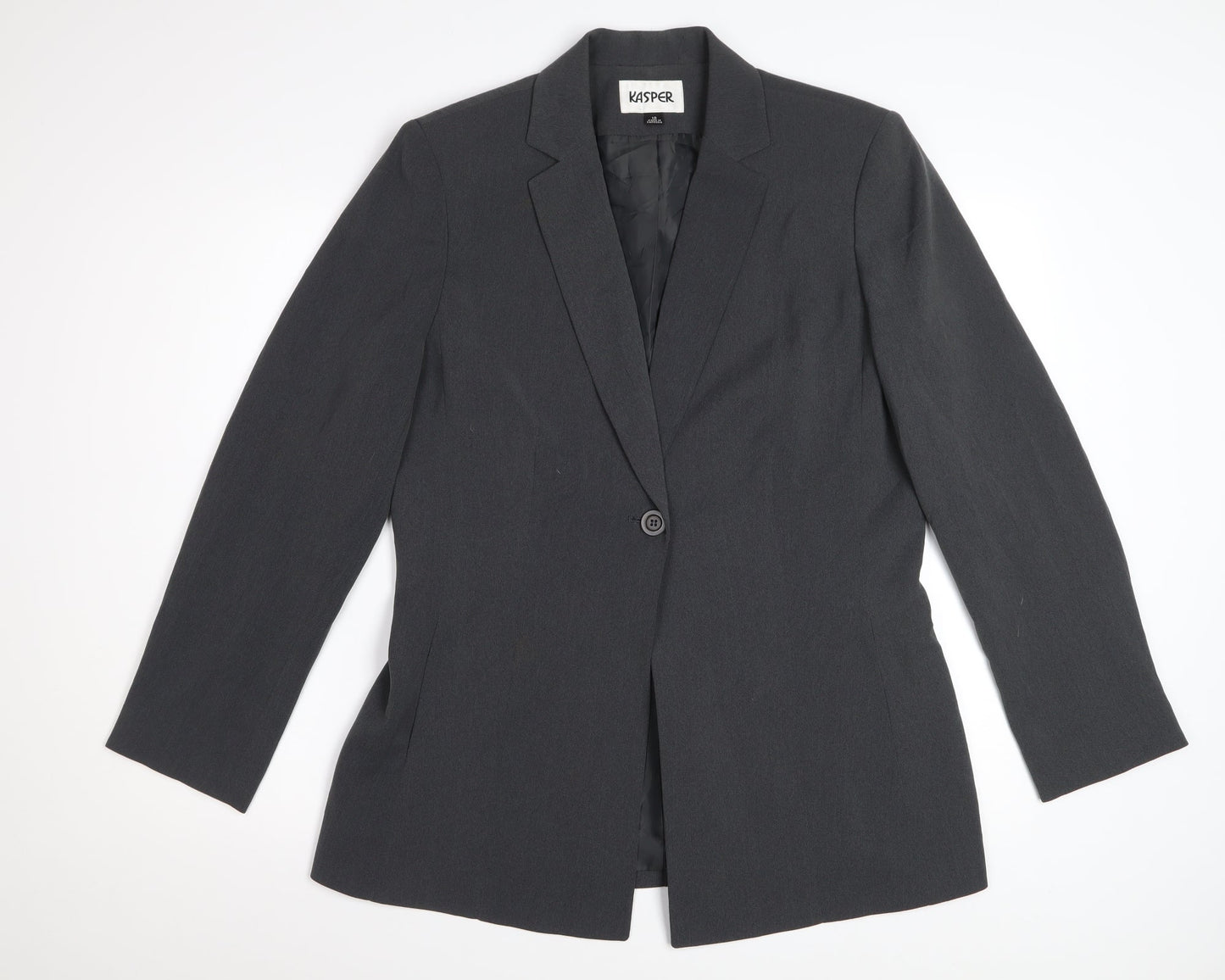 Kasper Women's Black Single Breasted Blazer Jacket Size 10 Polyester