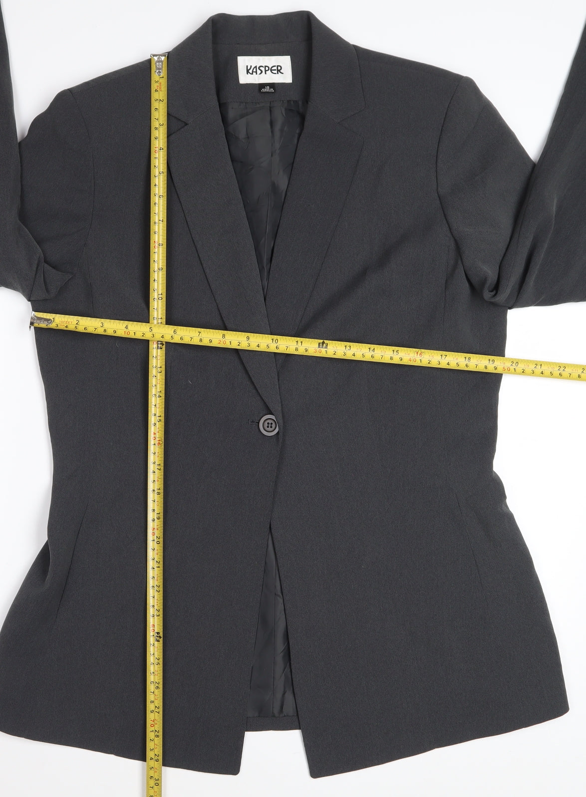 Kasper Women's Black Single Breasted Blazer Jacket Size 10 Polyester