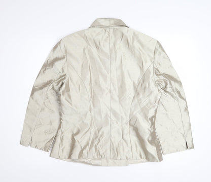 Alex Evenings Women’s Ivory Satin Blazer Jacket Size 12 Formal Wear