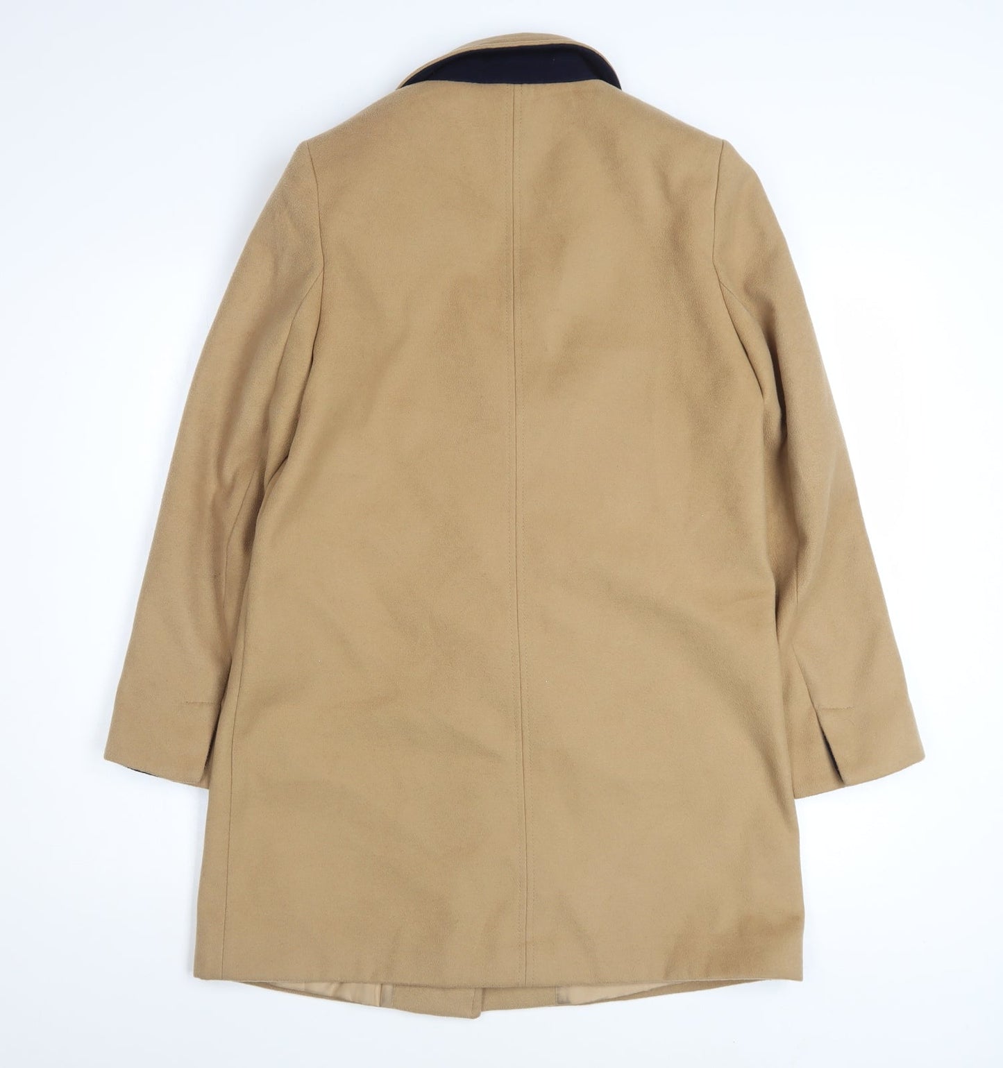 Topshop Women's Beige Mid-Length Overcoat Size 8 Classic Style