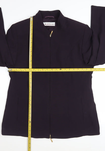 Apriori Women's Purple Mid-Length Zip Jacket Size 16