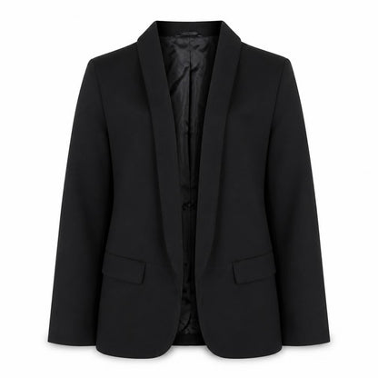 Boohoo Women's Black Blazer UK 12 Regular Fit Lined Jacket